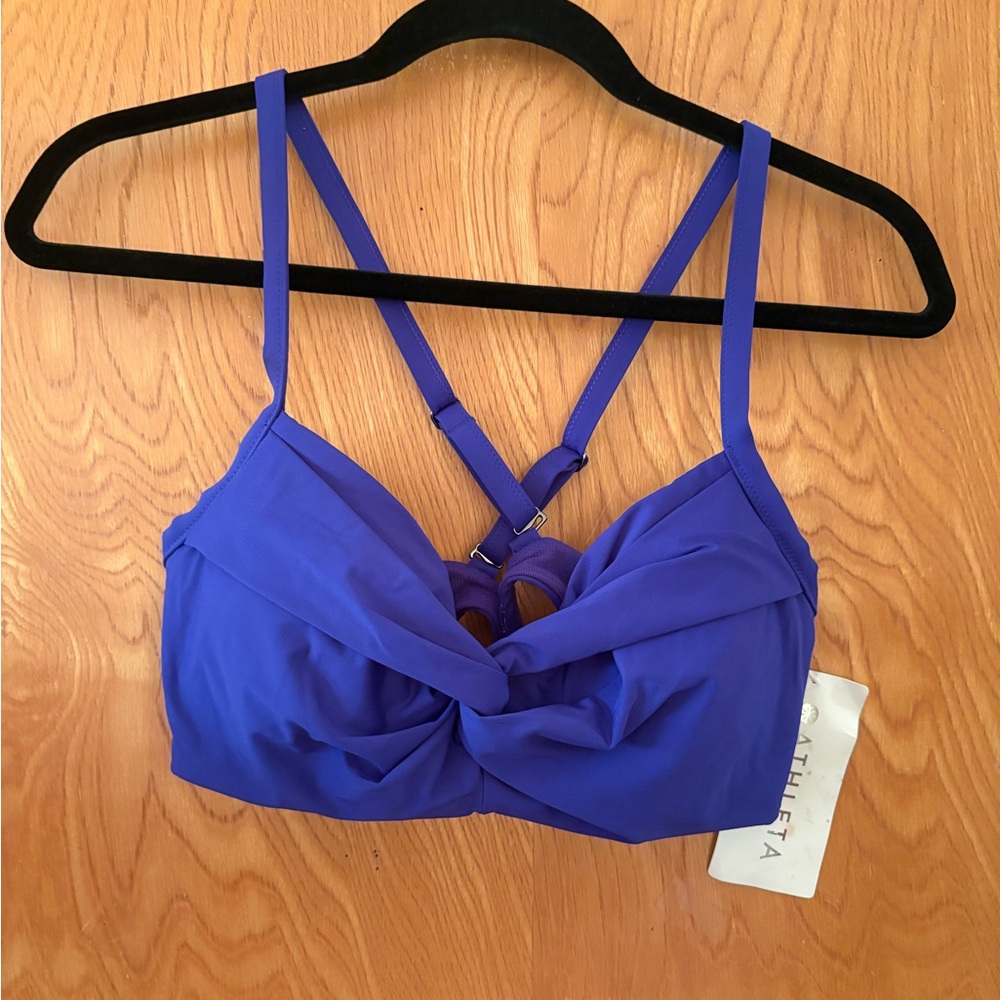 Athleta Women's Royal Blueish purple Twist Bralette swim top 36 B/C - Picture 2 of 6